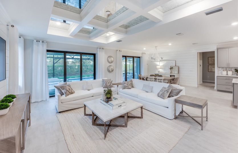 Open concept floor plan with large sliding glass door