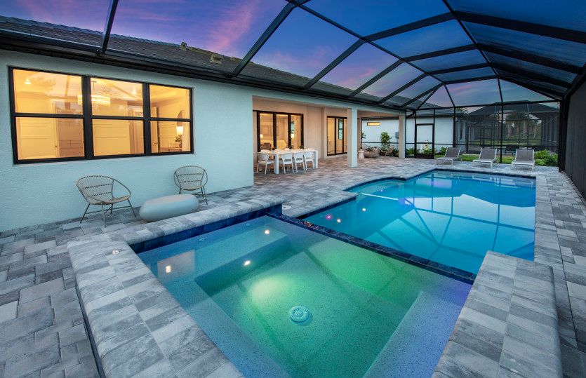 This new home provides the ideal outdoor living layout