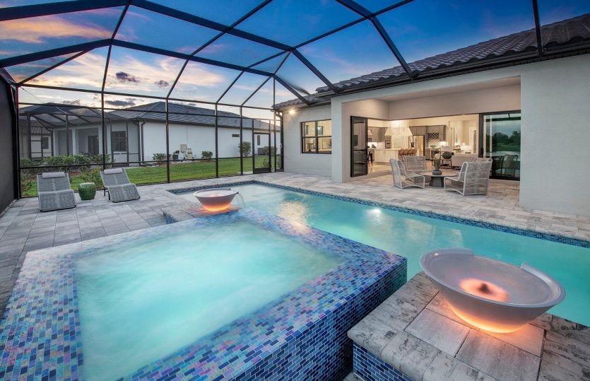 Screened-in pool and spa