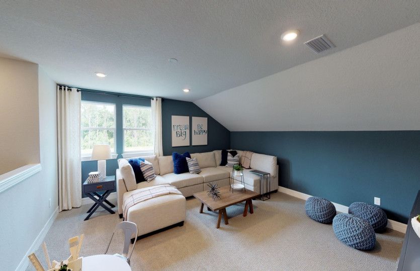 Upstairs Loft offers space for a game or media room - Model Representation