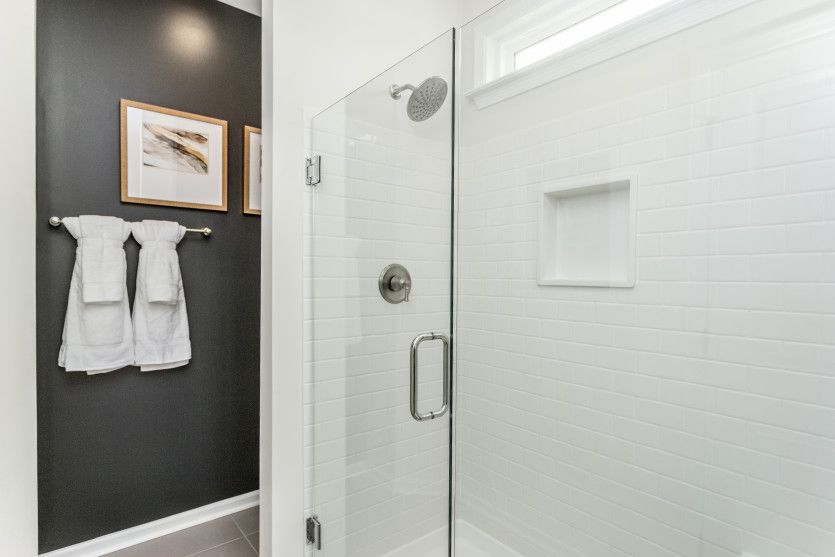 Owner's Bath with Dual Bowl Vanity and Walk-In Shower