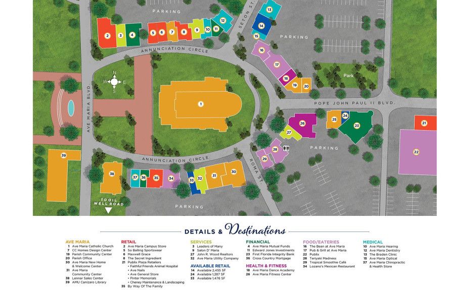 Town Center Ave Maria Site Map