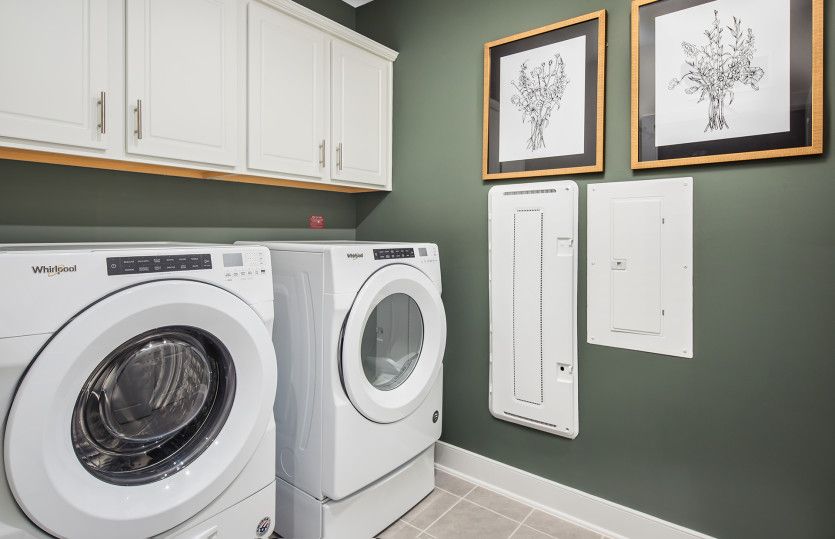 Laundry Room with Overhead Cabinets for Extra Storage - Model Representation