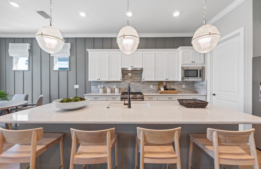 Kitchen with designer finishes and large center island