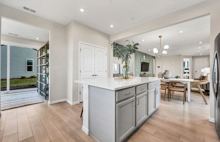 Kitchen, Open to Sunroom and Café