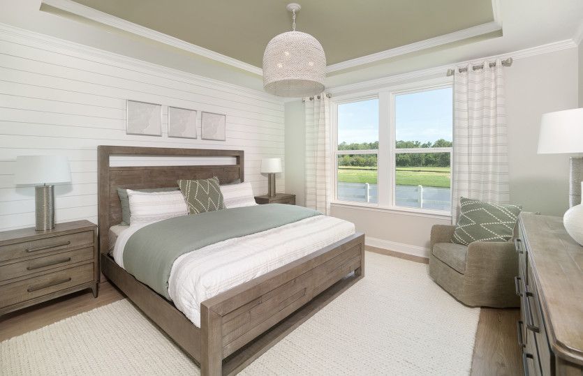 Grand Owner's Suite with tray ceiling and room to relax. Model Representation.