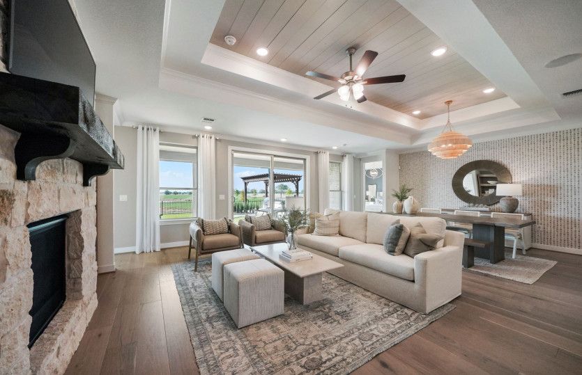 Great Room with Tray Ceiling