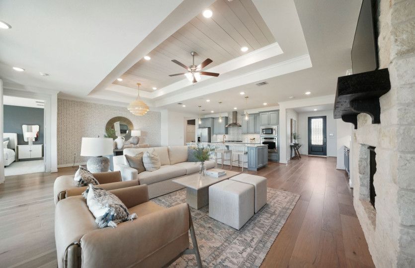 Gathering Room with Natural Stone Fireplace