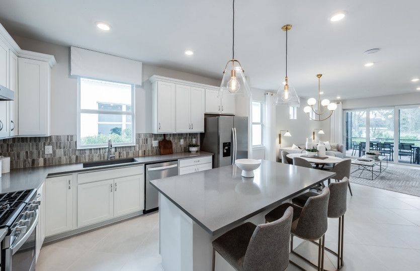 Kitchen with large center island