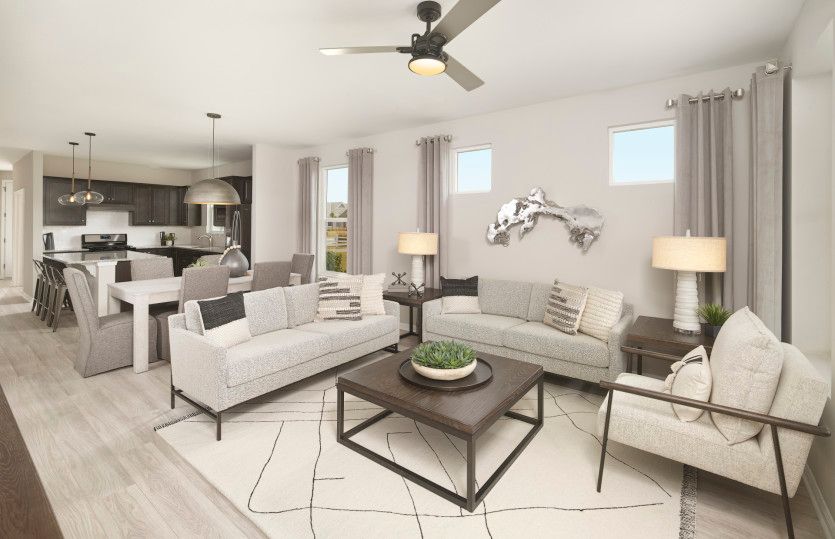 Beautiful, open gathering room near the kitchen,  perfect for entertaining guests.