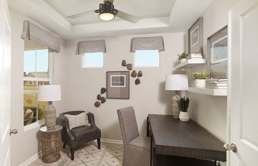 Complete your task in the private study or Flex room with optional  double doors and a dropped tray