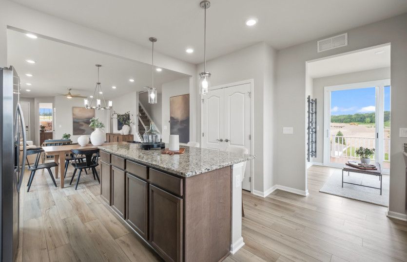 Kitchen, Open to Sunroom and Café