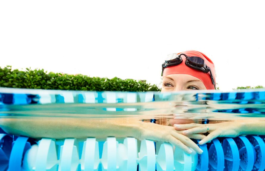 Resort-style swimming pool