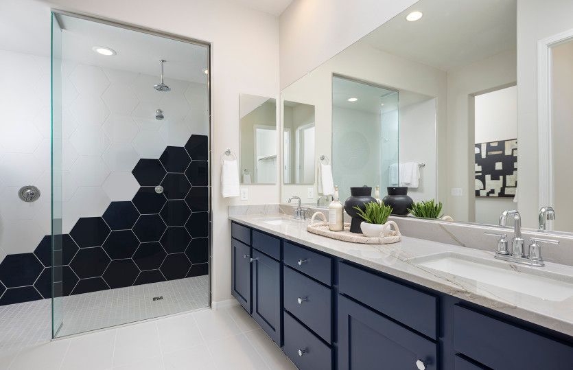 Owner's bath with glass walk-in shower option