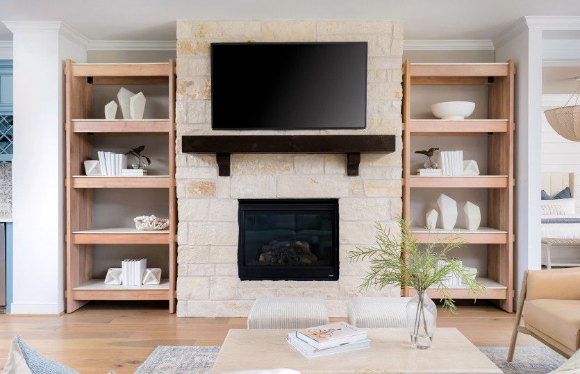 Gathering Room with Natural Stone Fireplace