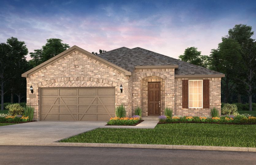 The Mainstay, a one-story home with 2-car garage, shown with Home Exterior LS202