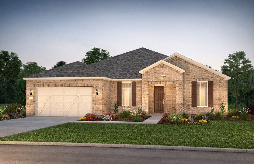 The Stardom, a one-story home with 2-car garage, shown with Home Exterior LS201