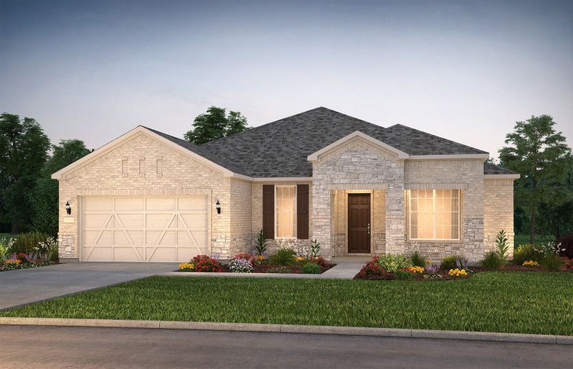 The Stardom, a one-story home with 2-car garage, shown with Home Exterior LS204
