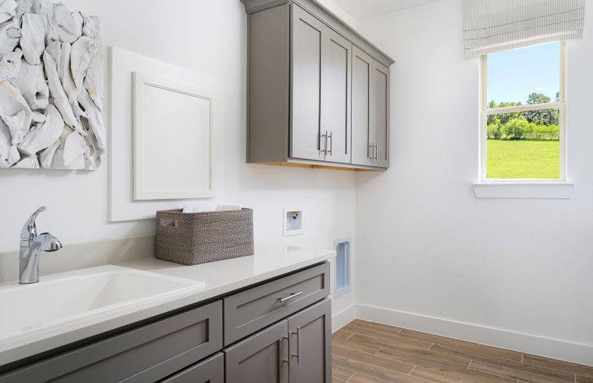 Laundry Room with Cabinets and Utility Sink