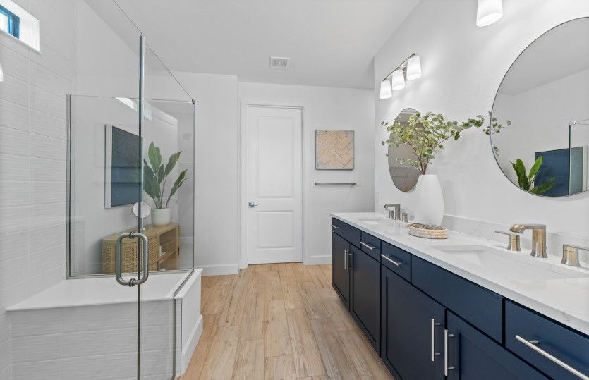 Owner's bathroom with dual vanities