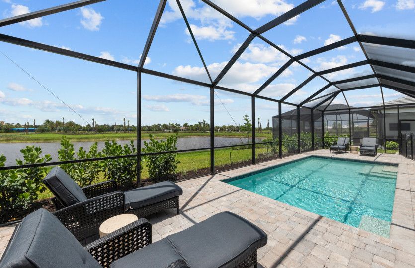 Covered lanai with sparkling pool