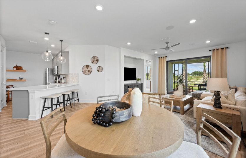 Café dining area located off kitchen