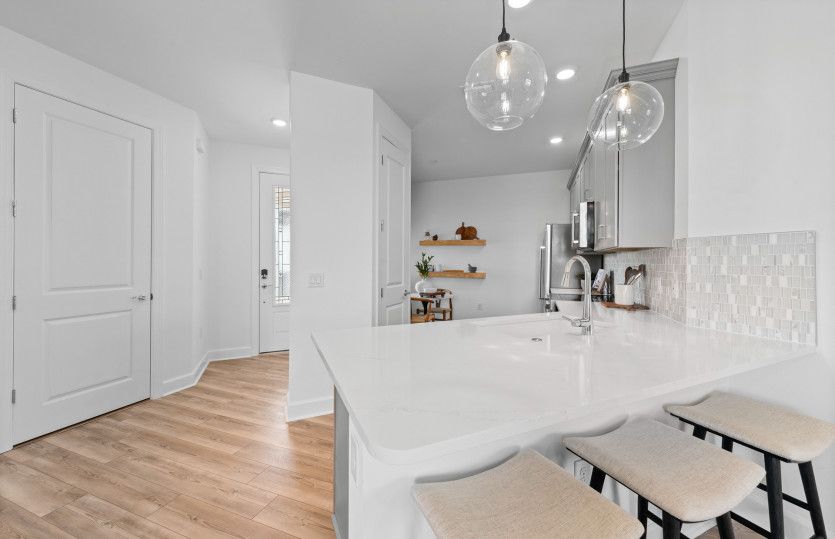 Kitchen island, great for bar seating