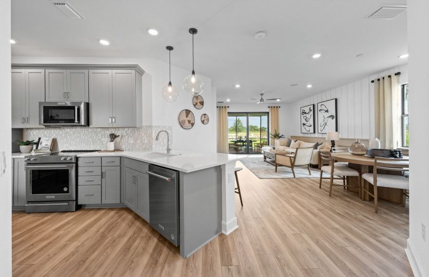 Open living and dining areas