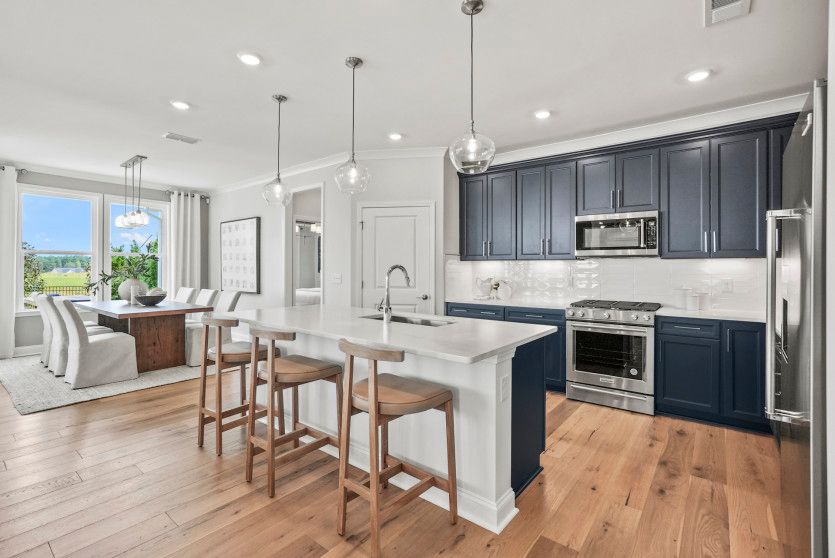 Kitchen Opens to Cafe and Gathering Room