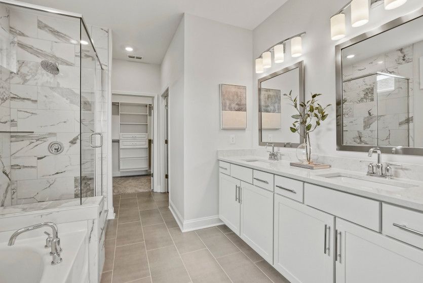 Upgraded Owner's Bath with Dual Bowl Vanity, Walk-In Shower, and Optional Tub