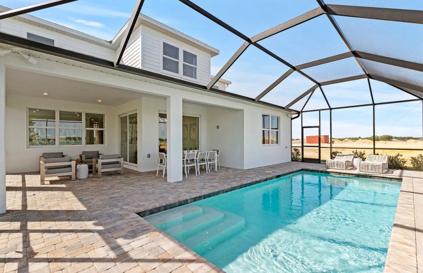 Screened-in pool with covered space