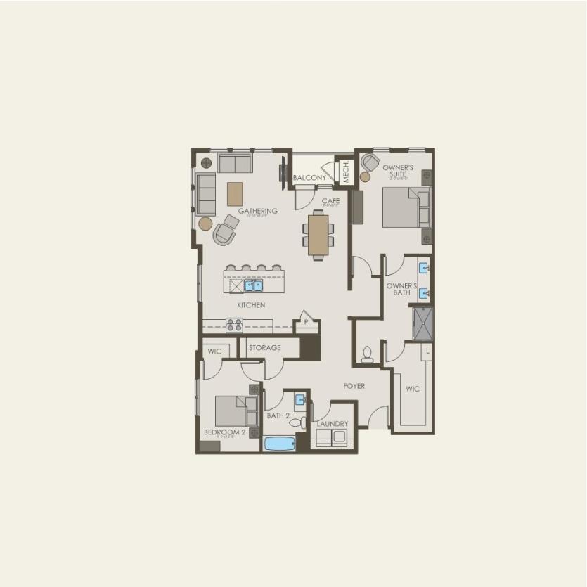 First Floor 2 br / 2 ba