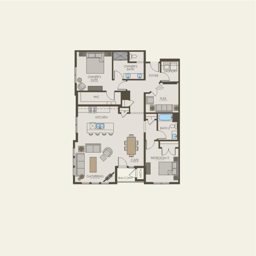 First Floor 2 br / 2 ba