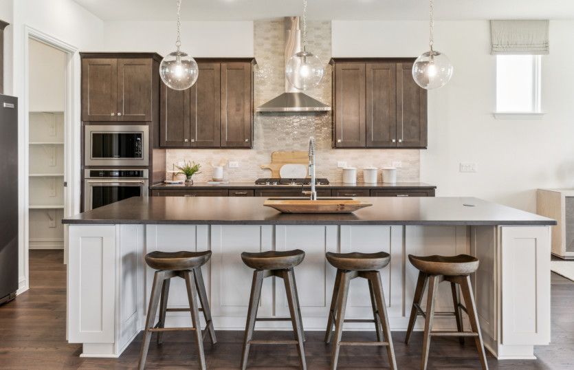 Spacious kitchen with eat-in island