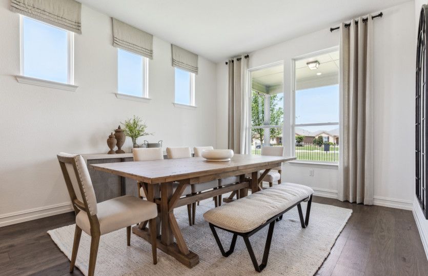 Dining area with large windows