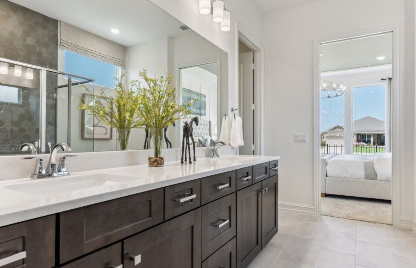 Spacious owner's bath with double vanity