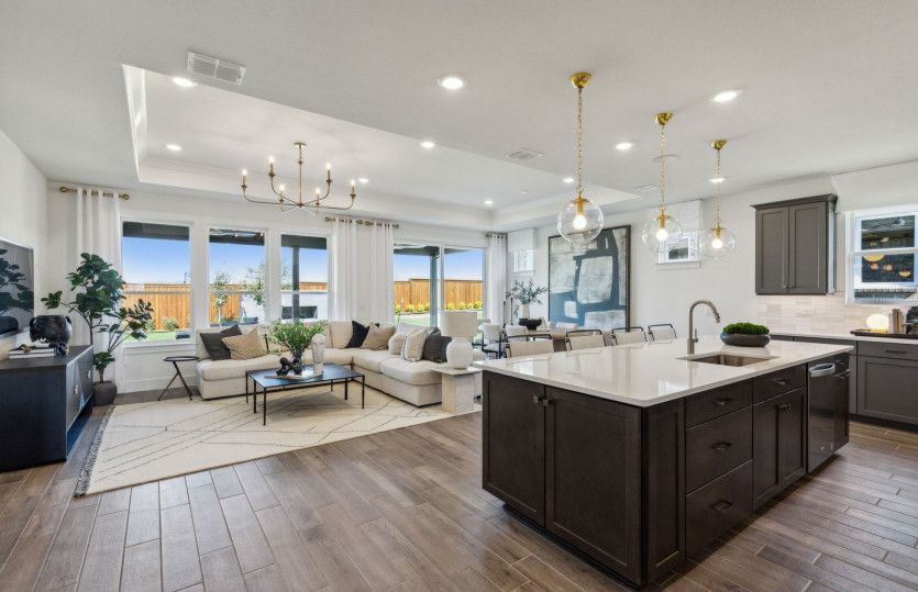 View of main living areas upon entry into home*model representation