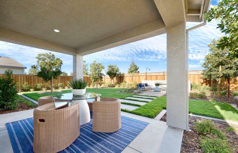 Patio into the backyard
