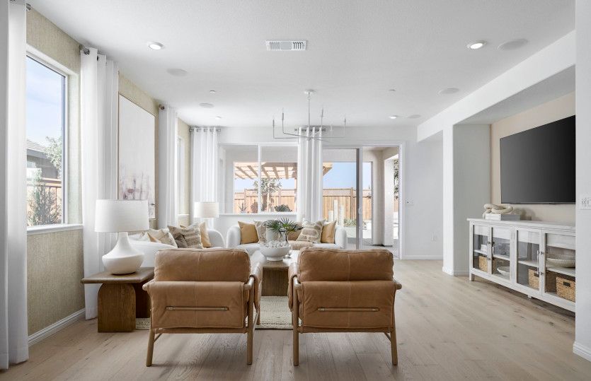 Living room open to patio