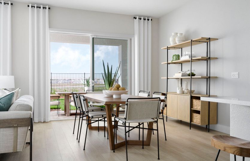 Dining area open to the backyard