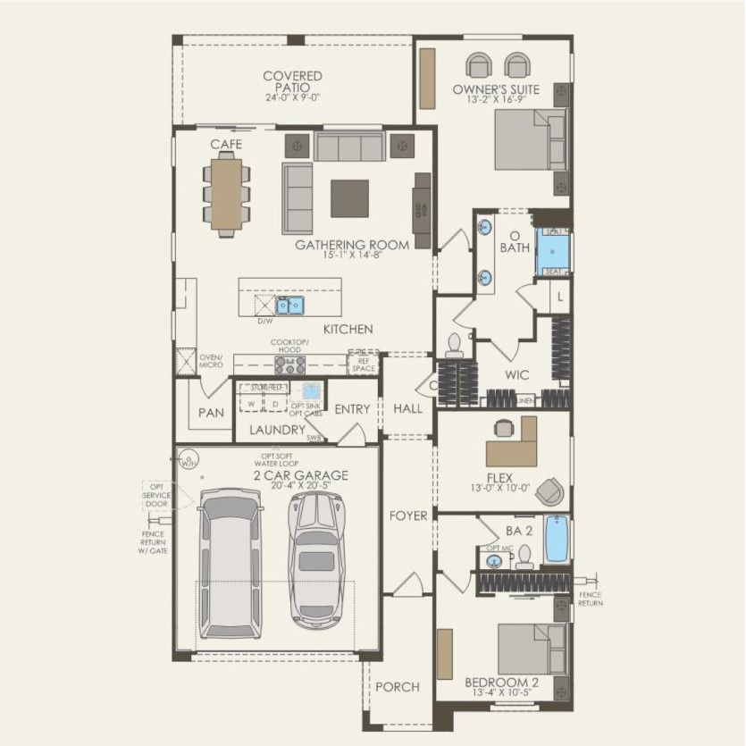 First Floor 2 br / 2 ba