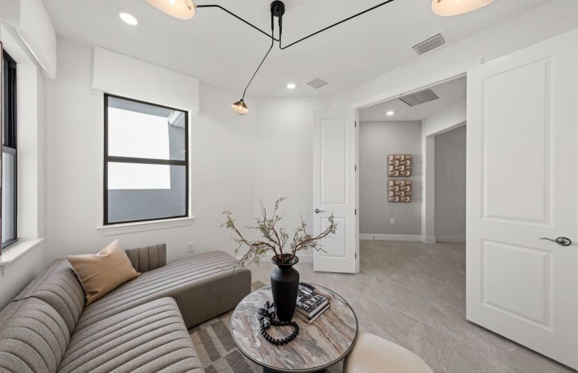 Den with french doors