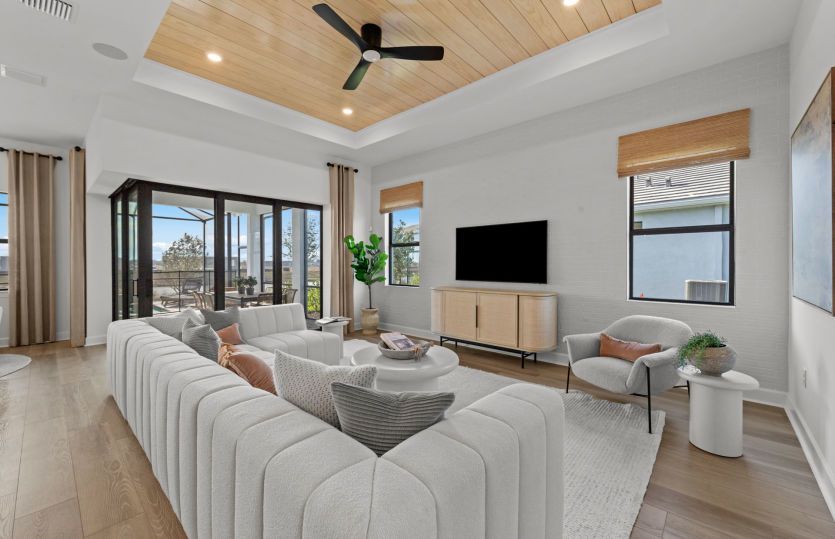 Open-concept living in new construction homes.