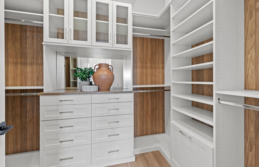 Spacious walk-in closets in 55+ new construction homes