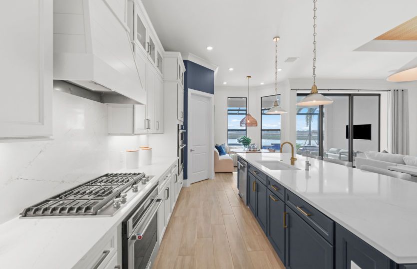 Kitchen with stainless-steel appliances