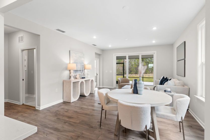 Kitchen view of Dining Area & Gathering Space - Model Representation