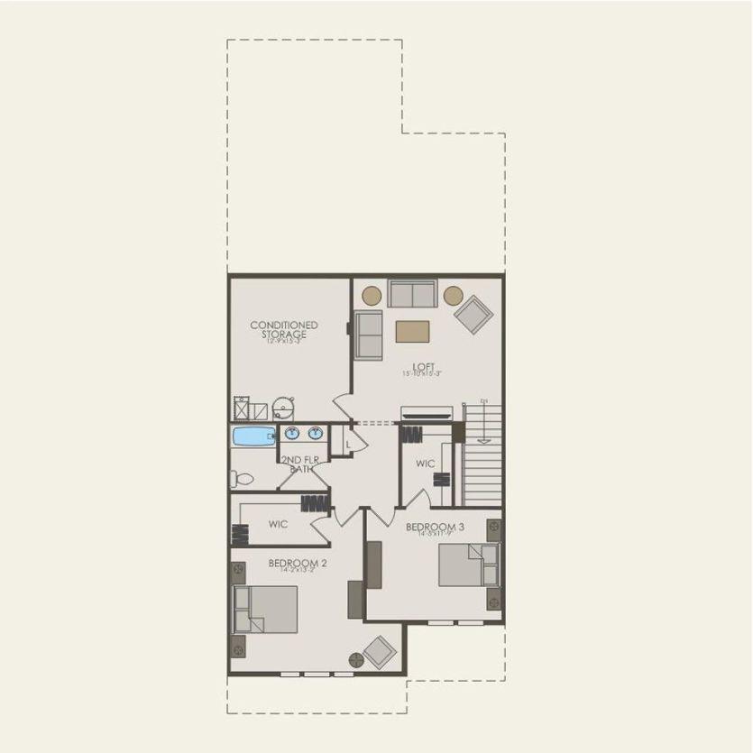 Second Floor 3 br / 2.5 ba