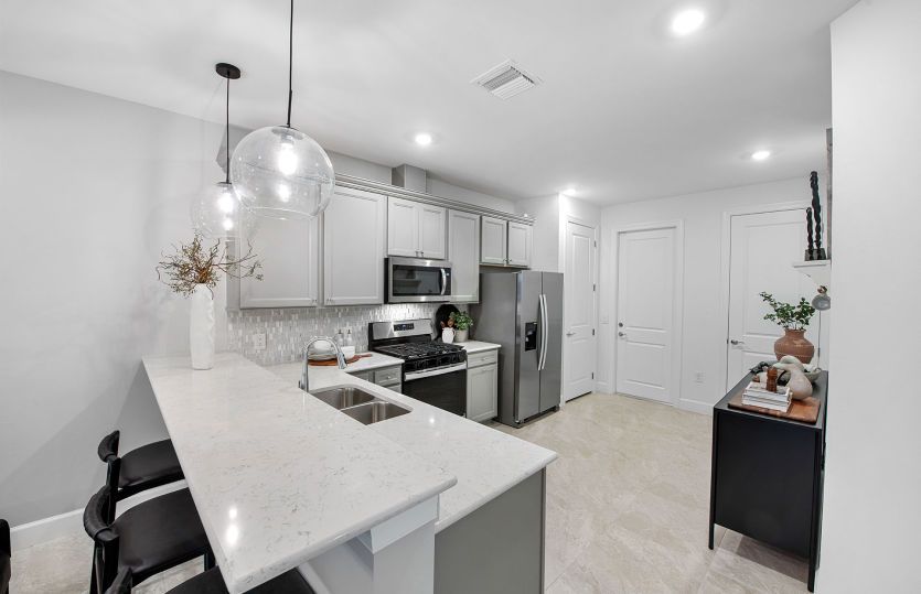 Kitchen with designer finishes
