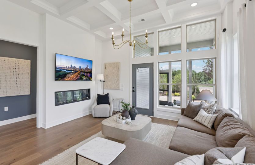 Gathering Room Features an Optional Electric Fireplace