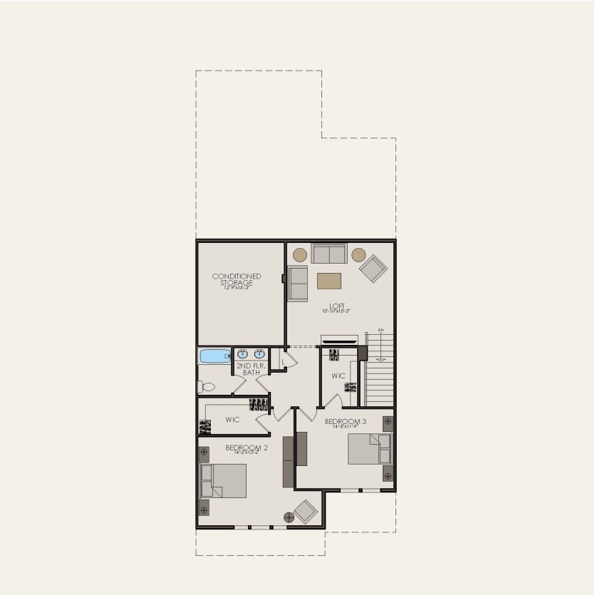 Second Floor 3 br / 2.5 ba